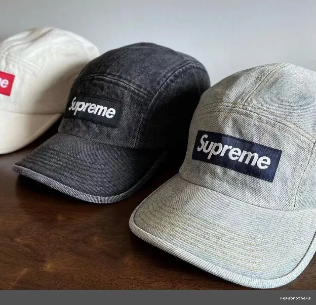 Water Camping Black White Water Washed Tannin Washed Blue SS23 Hat CAMP CAP DENIM 0808